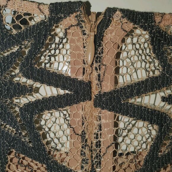 For Love & Lemons Womens Stars Lace Mini Dress Black Latte XS Back Zip NWT - Picture 7 of 9